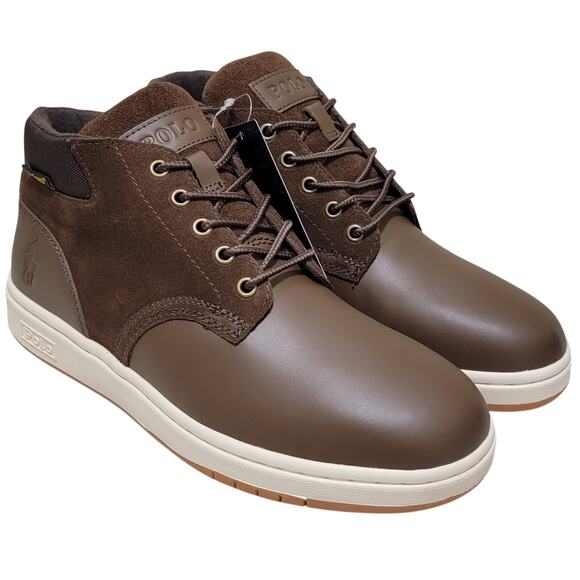 Polo Ralph Lauren Men Chukka Boots Sneaker Boot Size US 8.5D Brown Leather - Picture 1 of 6
